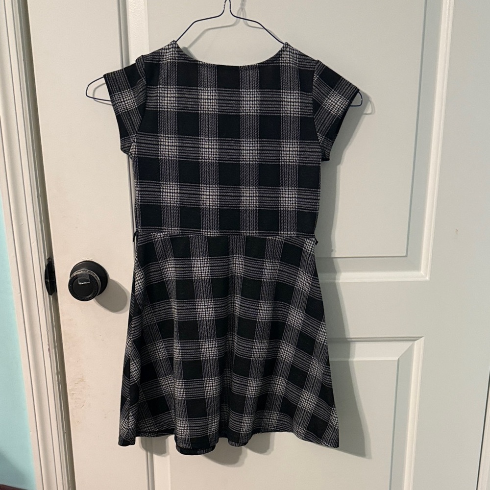 Plaid Black and White Kids Dress
